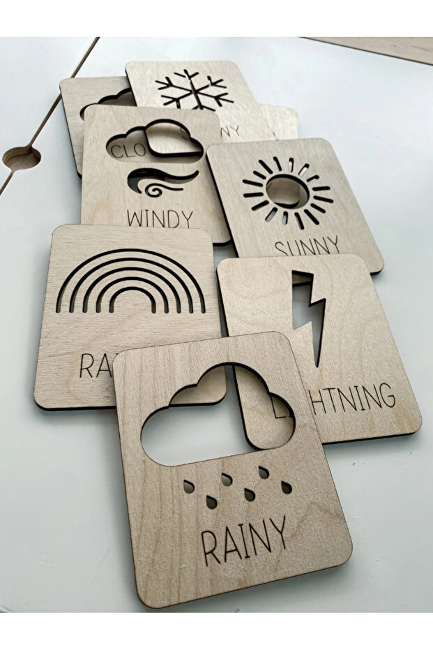 wooden I learn english game set I learn english weather
