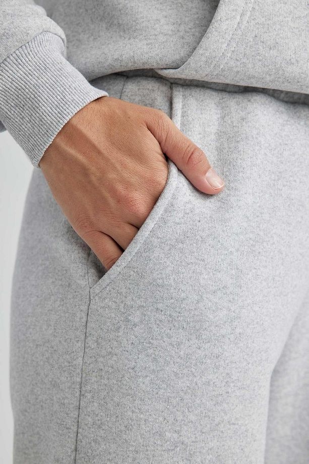 Beli Paçası Lastikli Bağcıklı Basic Düz Cepli Kalın Kumaş Jogger Eşofman Altı W1505az23wn - 6
