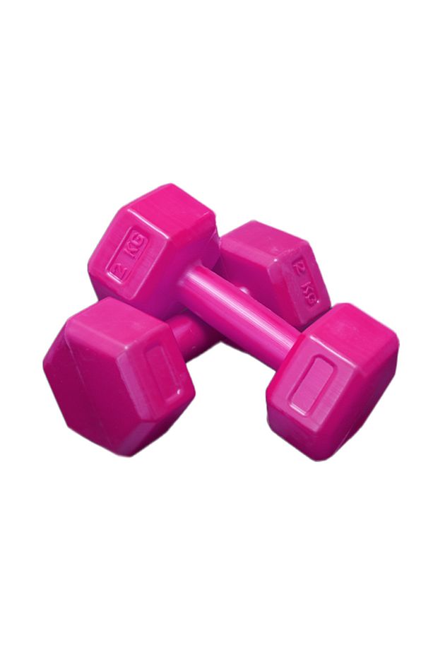 PEMBE 2 KG x 2 Adet Toplam 4 KG Dambıl Seti 4 KG Dumbell Set - 1