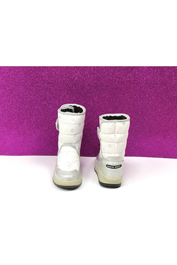 KIZ ERKEK RENKLİ DESENLİ İÇİ YÜNLÜ SOĞUK GEÇİRMEZ KAR BOTU MODEL ÇOCUK ÇİZME BOT - 4