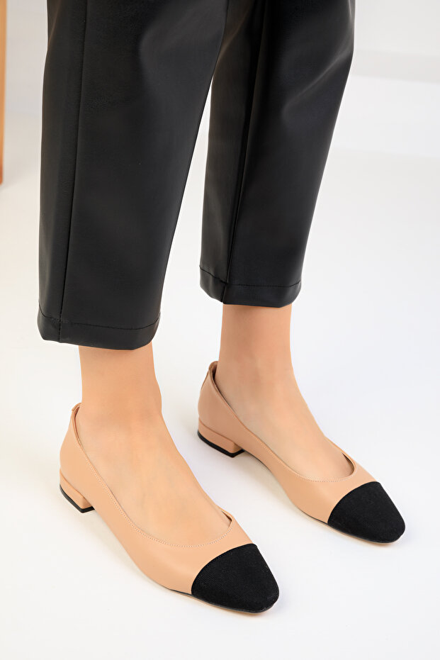 Bőrfekete női balerinák 18646 - 2