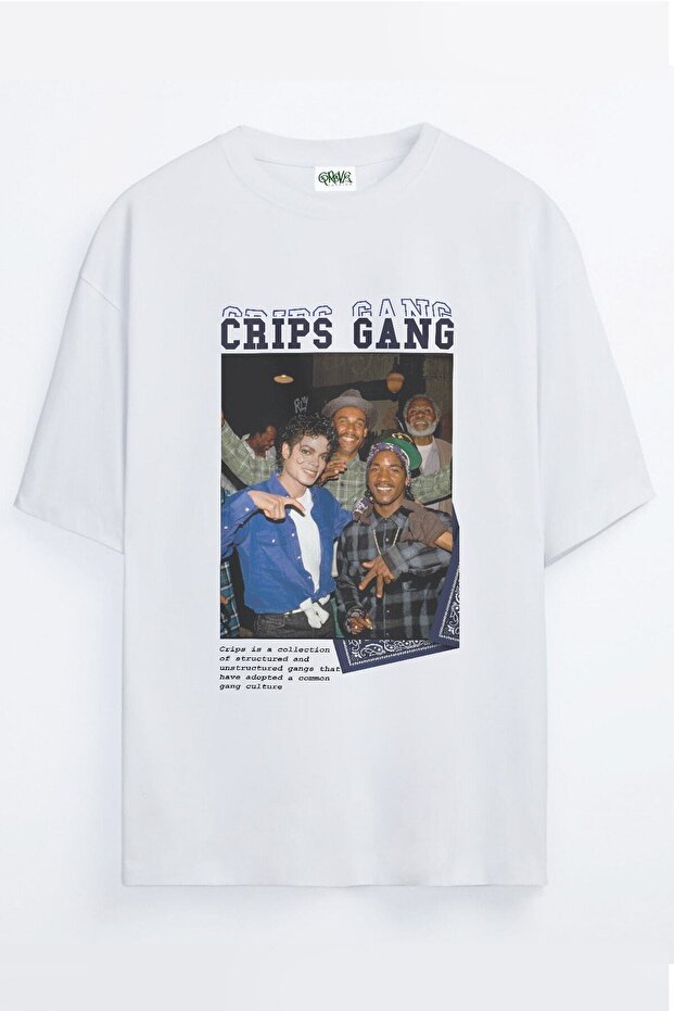 One Sided Crips Gang Michael Jackson Printed Unisex Oversize T-shirt