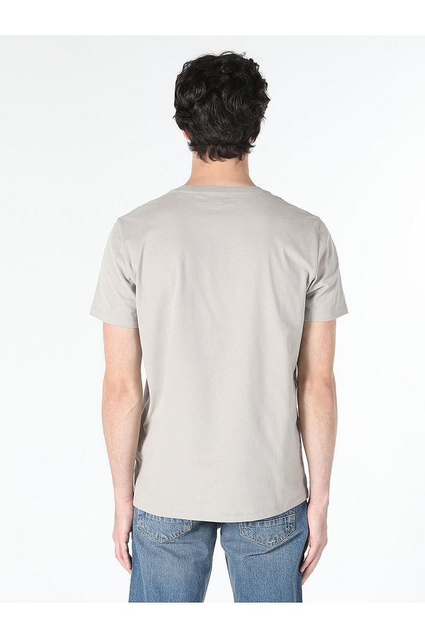 Regular Fit Bisiklet Yaka Basic Taş Erkek Kısa Kol Tişört - 2