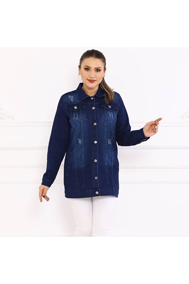 سترة طويلة من الدنيم - 4