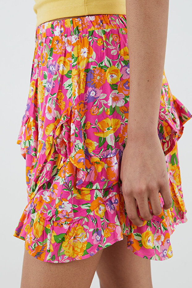 منقوشة كشكش تنورة صغيرة - 5