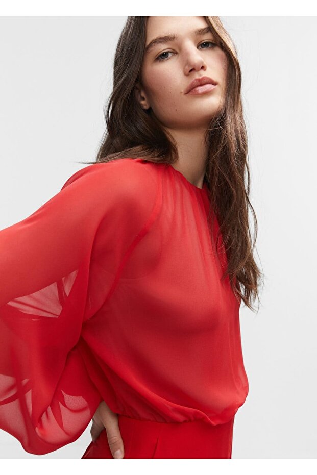 Yarı Şeffaf Tül Tulum - 8