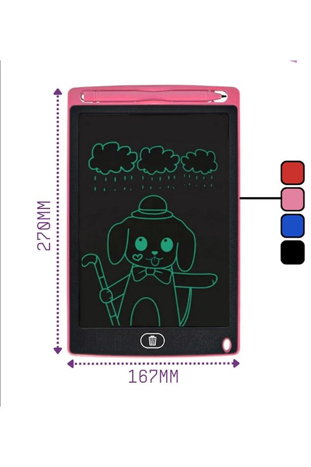 12" Büyük Boy Dijital Çocuk Yazı Tahtası Grafik Çizim ve Resim Tableti LCD - 1