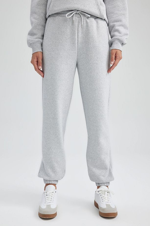 Beli Paçası Lastikli Bağcıklı Basic Düz Cepli Kalın Kumaş Jogger Eşofman Altı W1505az23wn - 5