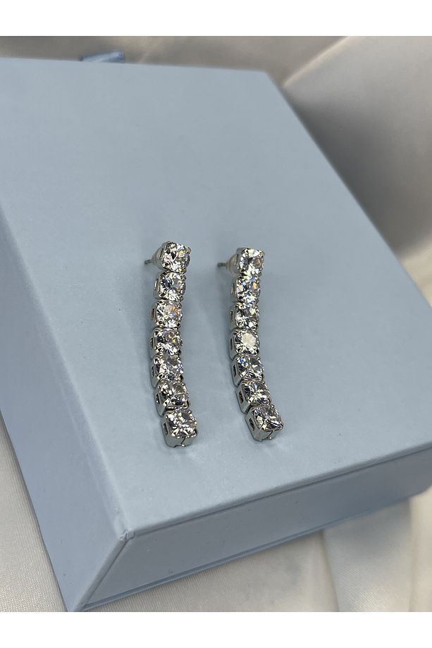 Taşlı Su Yolu Küpe 5 mm - 3