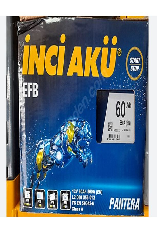 12v 60 Amper Efb (START-STOP) Inci Akü.!! Güncel - Yeni Üretim.!! - 3