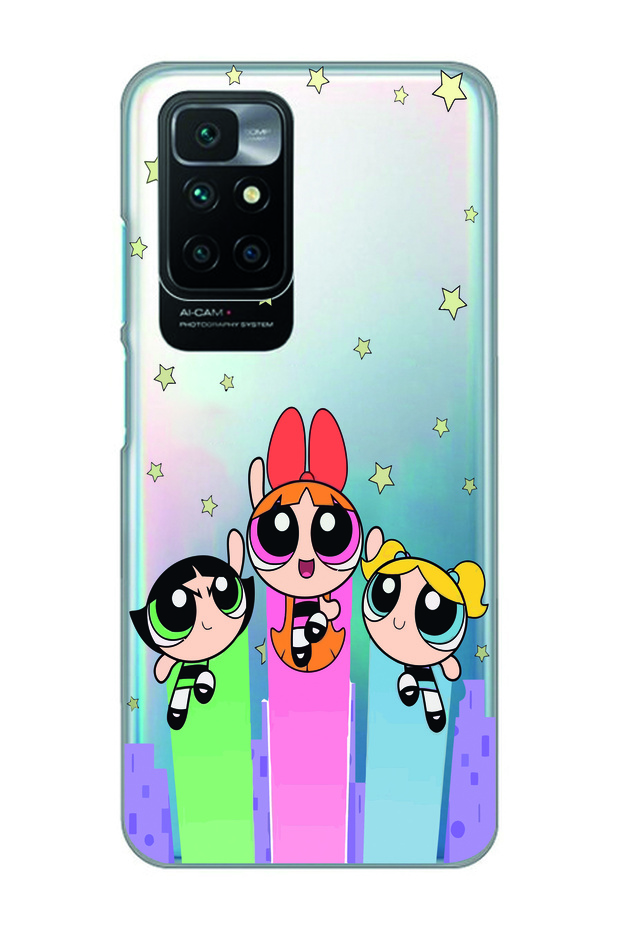 حافظة هاتف شفافة منقوشة متوافقة مع Redmi 10 2022 Powerpuff Girls