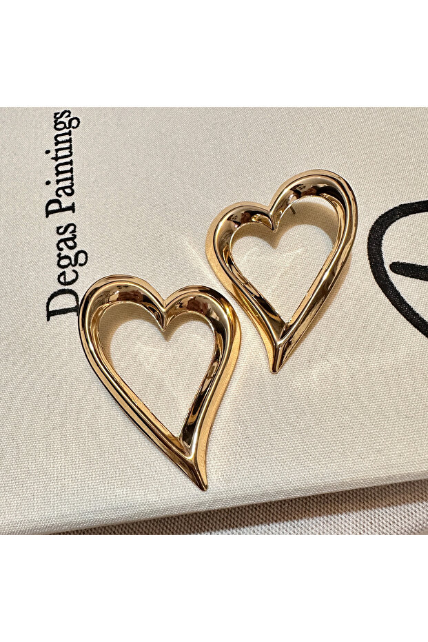 أقراط كبيرة بنمط قلب - 2