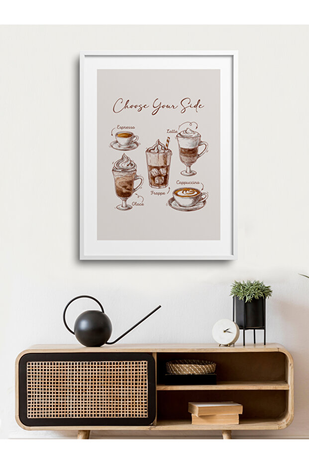 Framed Single Painting Modern Coffee Series Poster Painting Tk/176