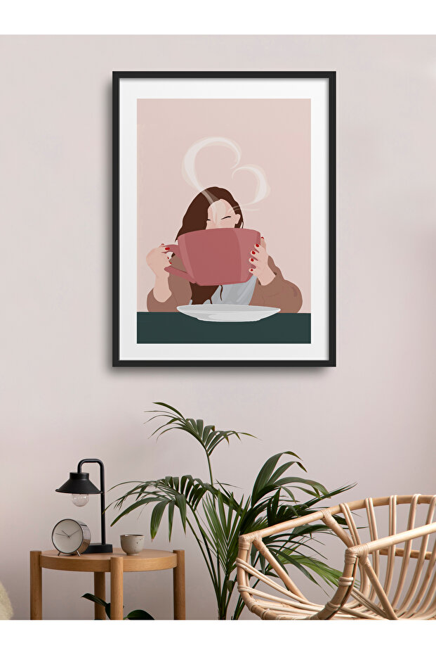 Framed Single Painting Coffee Series Modern Poster Painting Tk/173