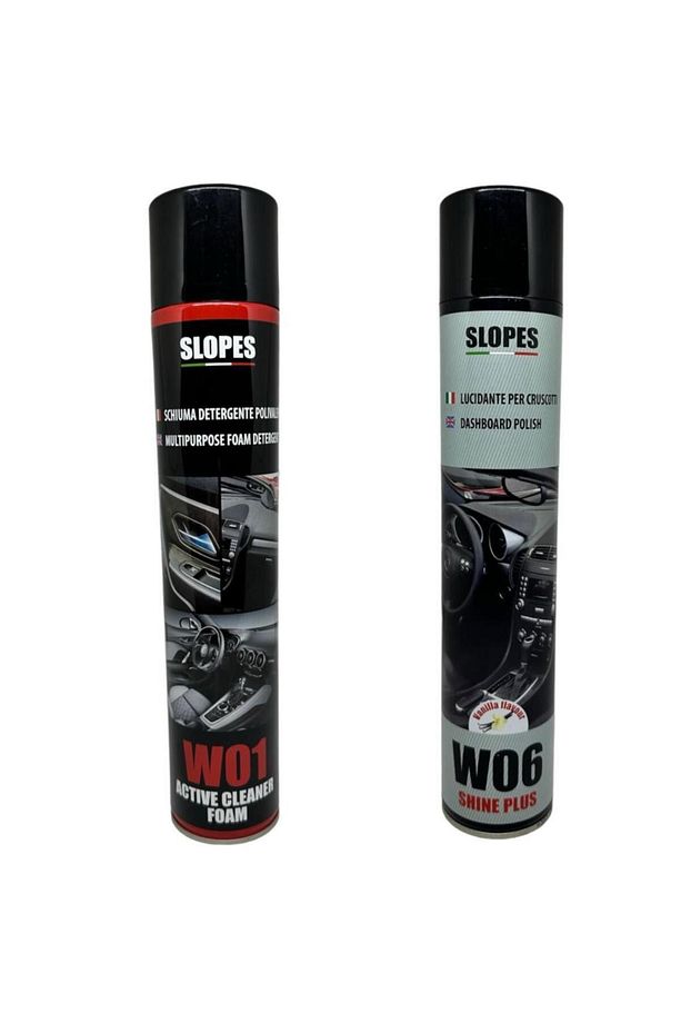 W06 Shine Plus Torpido Parlatıcı Sprey Ve Slopes W01 Active Cleaner Foam Çok Amaçlı Temizleme - 1