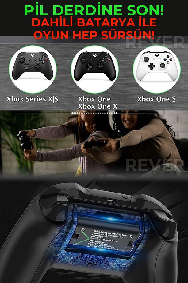 Xbox Kol Gamepad Batarya Şarj Edilebilir Piller 2650mah Xbox One/s/x Serisi Uyumlu Şarj Istasyonu - 3