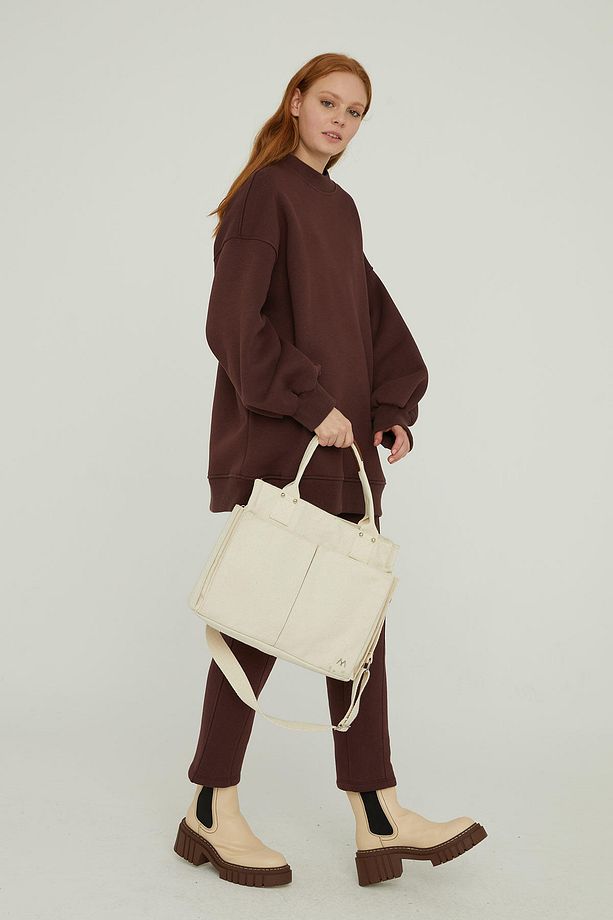 STD Kanvas Everyday Bag Off Whıte Klasik - 4