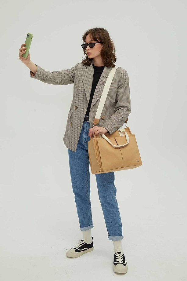 STD Kanvas Everyday Bag Camel Klasik - 1