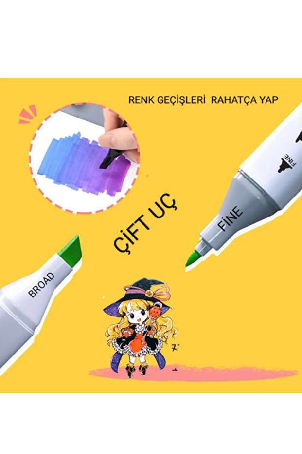 TOUCH 60 Adet Çift Taraflı Marker Kalem DOUBLE - 4