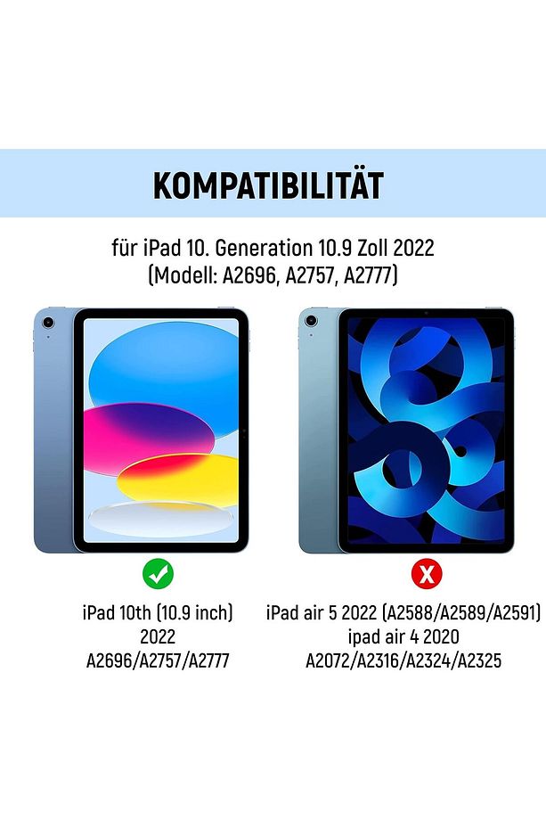 İpad 11.nesil A16 2025/10.nesil 10.9 Uyumlu Tablet Klavyeli Kılıf Kablosuz Bluetooth Kalem Bölmeli - 4