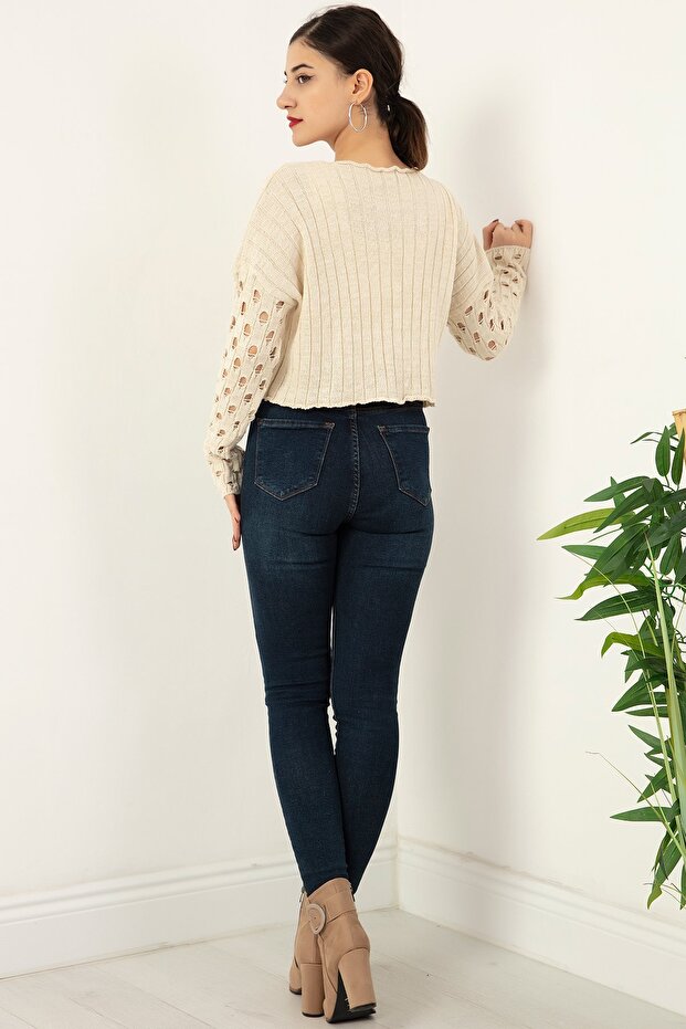 Simli Ajurlu Triko Crop ATL011 - 7