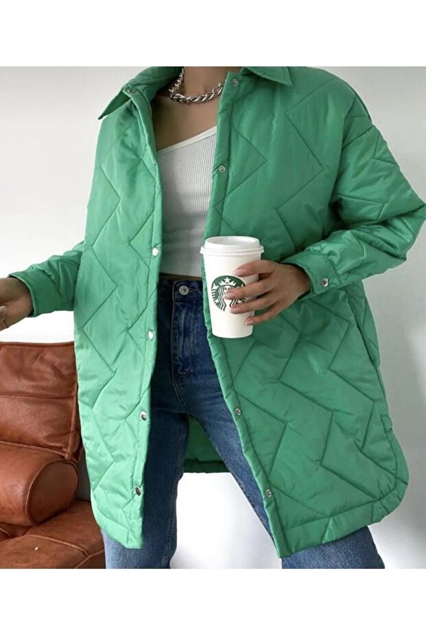 Çıtçıtlı kapitone ceket - 1