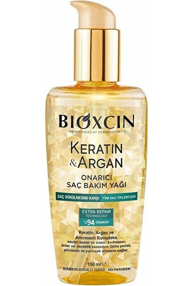 Keratin & Argan Onarıcı Saç Bakım Yağı 150 Ml - Yıpranmış Ve Hasar Görmüş Saçlar - 1