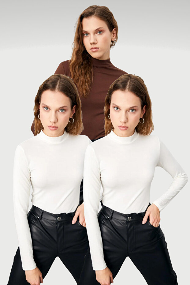 Women's White Bitter Brown White 3-Piece Body