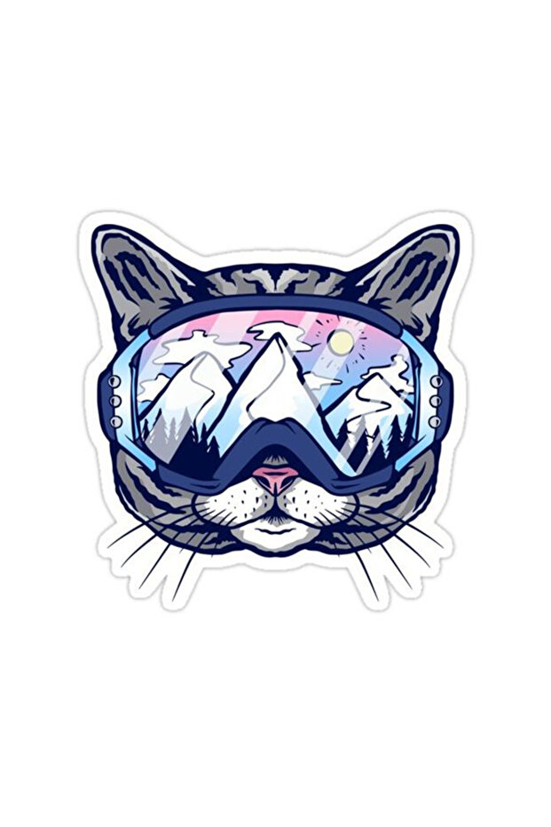 14X13 cm Cat Car and Motorcycle Windshield Sticker - Laptop and Helmet
