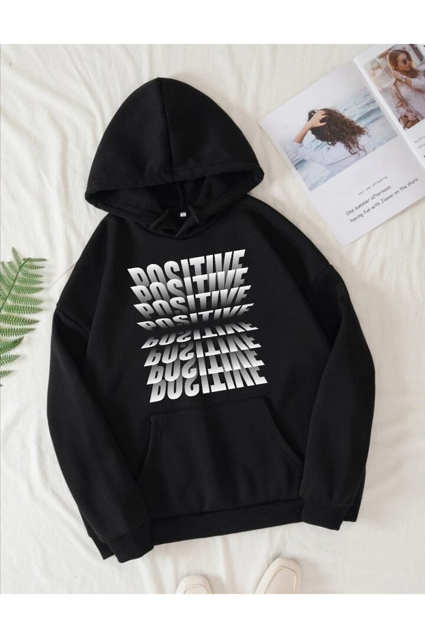Sebesta Fashion New Season Unisex 3 Thread Positive Printed Hooded Sweatshirt