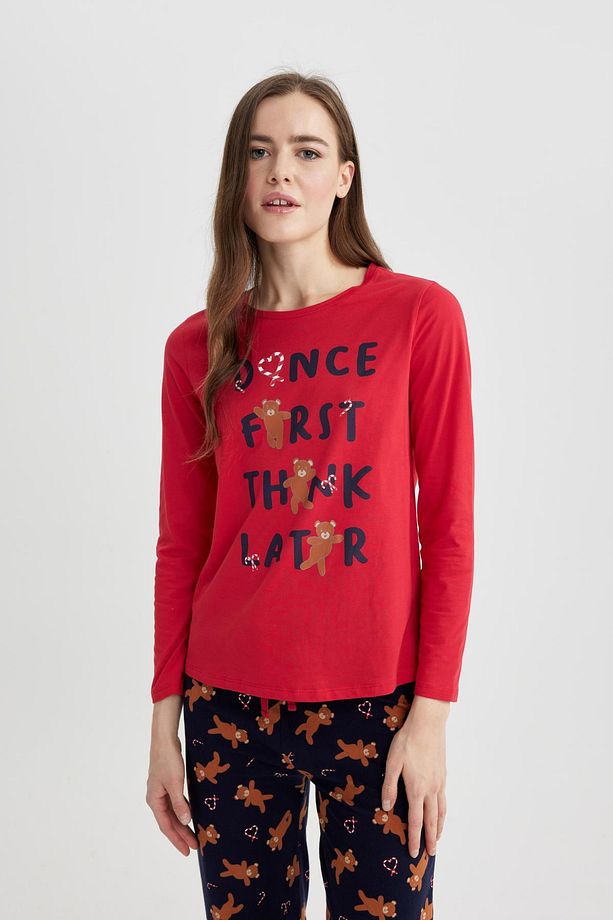 Fall in Love Yılbaşı Temalı Uzun Kollu Pijama Takımı - 4