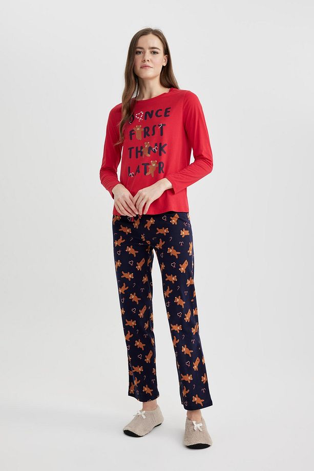Fall in Love Yılbaşı Temalı Uzun Kollu Pijama Takımı - 3