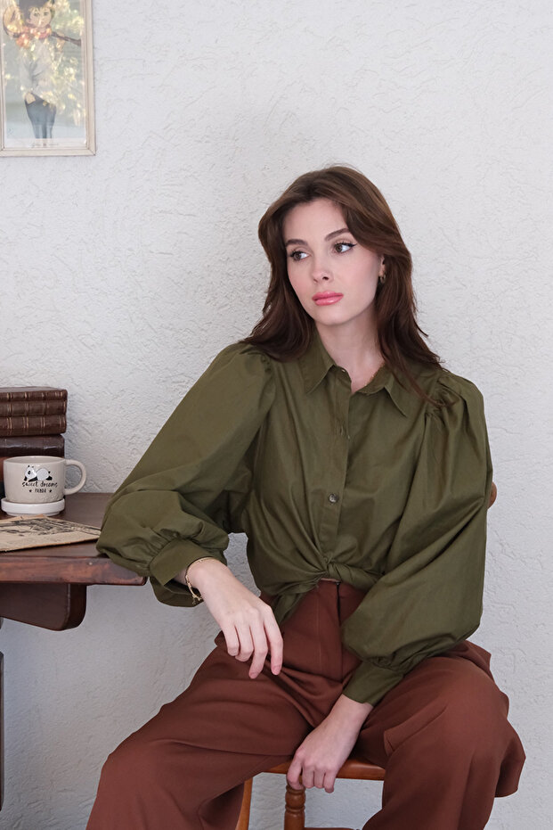 Klasik Yaka Crop Gömlek - 2