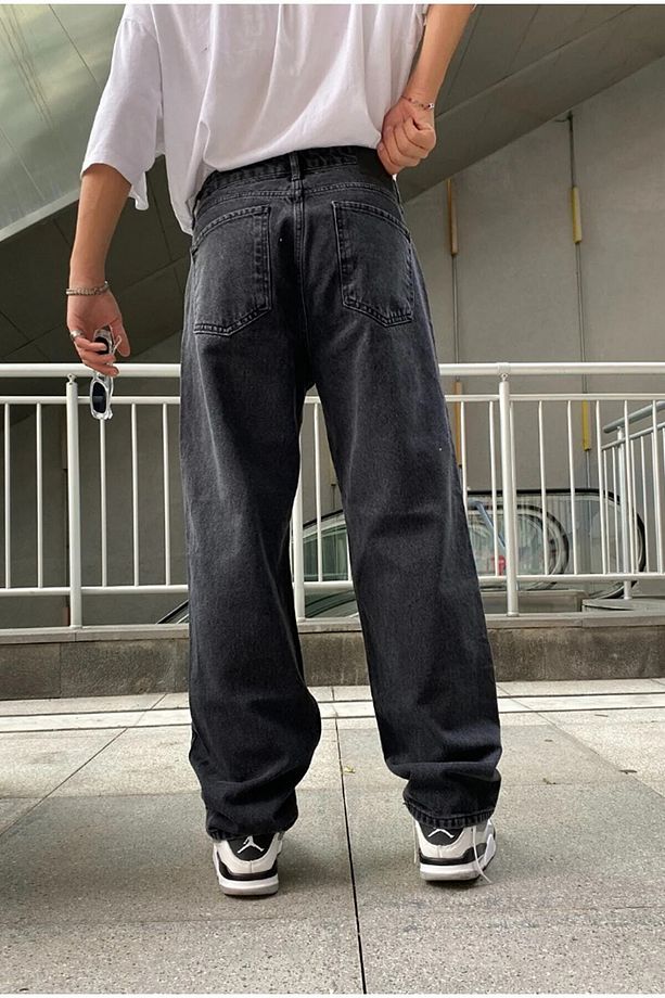 Y2k Tech Antrasit Baggy Bol Paça Pantolon - 5