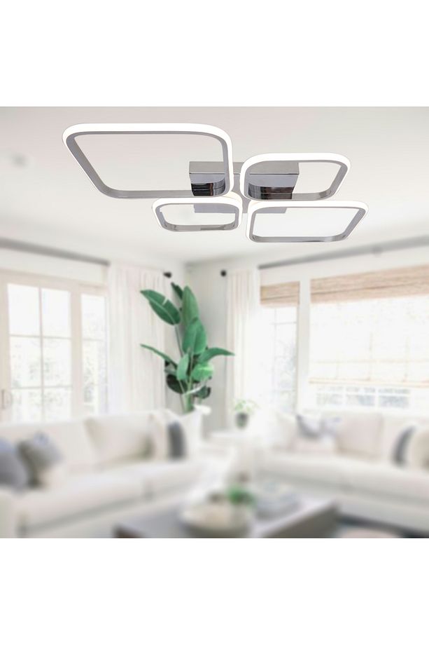 TT050-KR TT Aydınlatma Baklava Desen Krom Kaplama 4 lü Led ( Gün Işığı ) Avize - 2