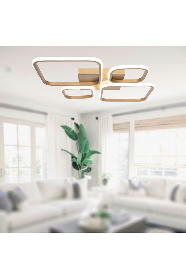 TT050-ESK TT Aydınlatma Baklava Desen Eskitme Boyalı 4 lü ( 3 Renk Işık Modüllü ) Led Avize - 5