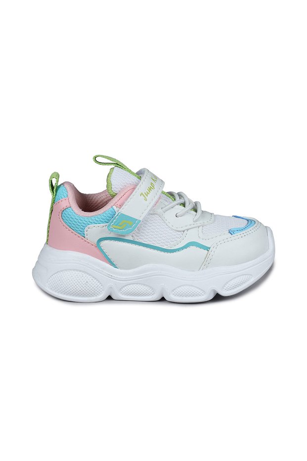 28122 Velcro White - Pink Girls Sneaker Daily Comfortable Sports Shoes