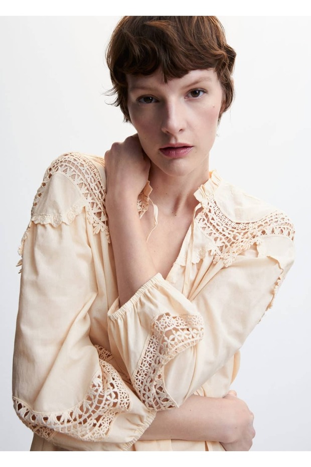 Işlemeli Ipli Bluz - 5