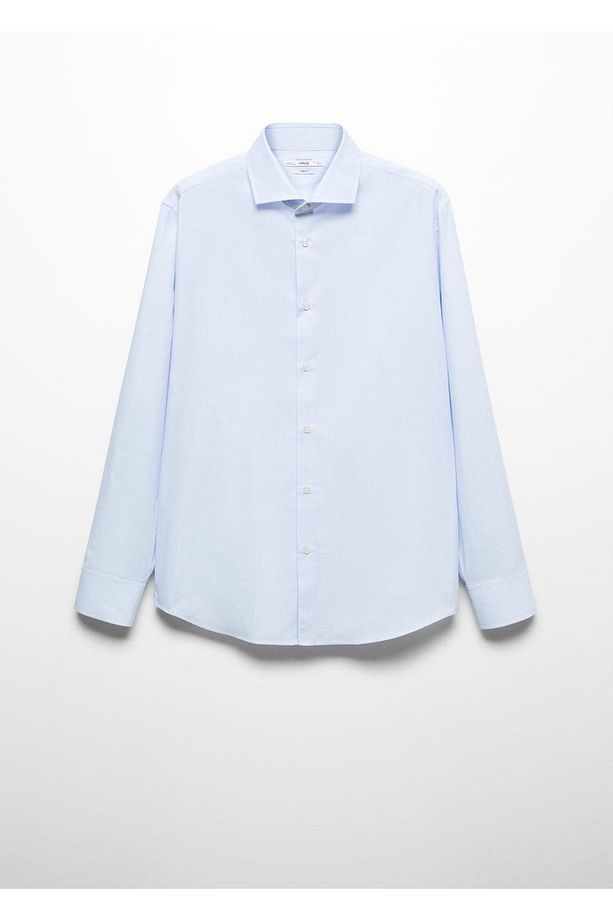 Slim Fit Mikro Desenli Twill Gömlek - 3