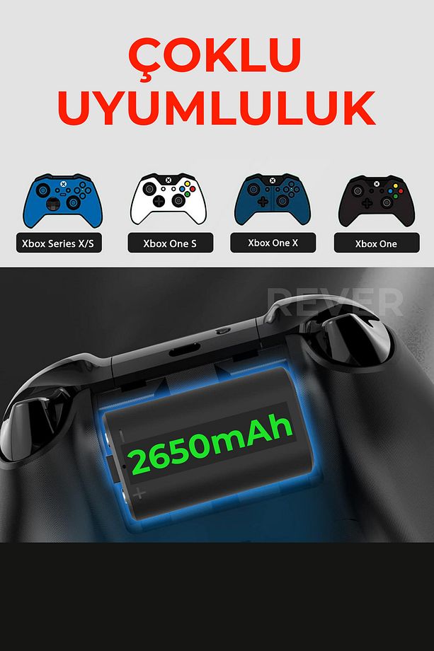 Xbox Kol Gamepad Batarya Şarj Edilebilir Piller 2650mah Xbox One/s/x Serisi Uyumlu Şarj Istasyonu - 4