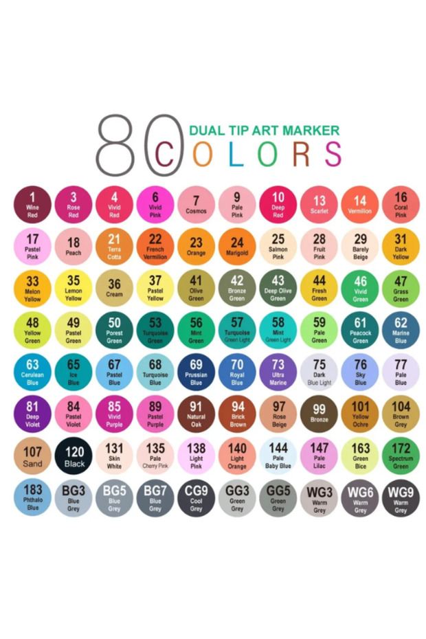 TOUCH 80 Adet Çift Taraflı Marker Kalem DOUBLE - 4