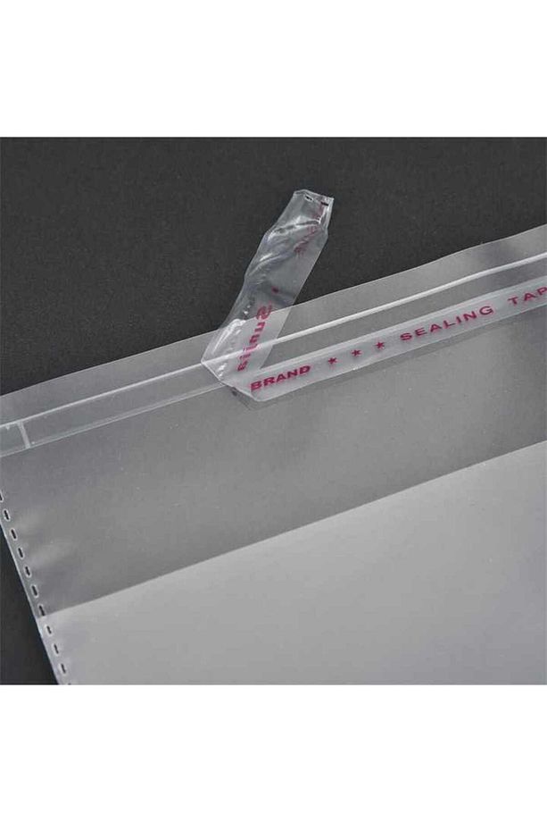 100 Adet 15x35 Bantlı Jelatin Şeffaf Yapışkanlı Parlak Poşet Torba - 3