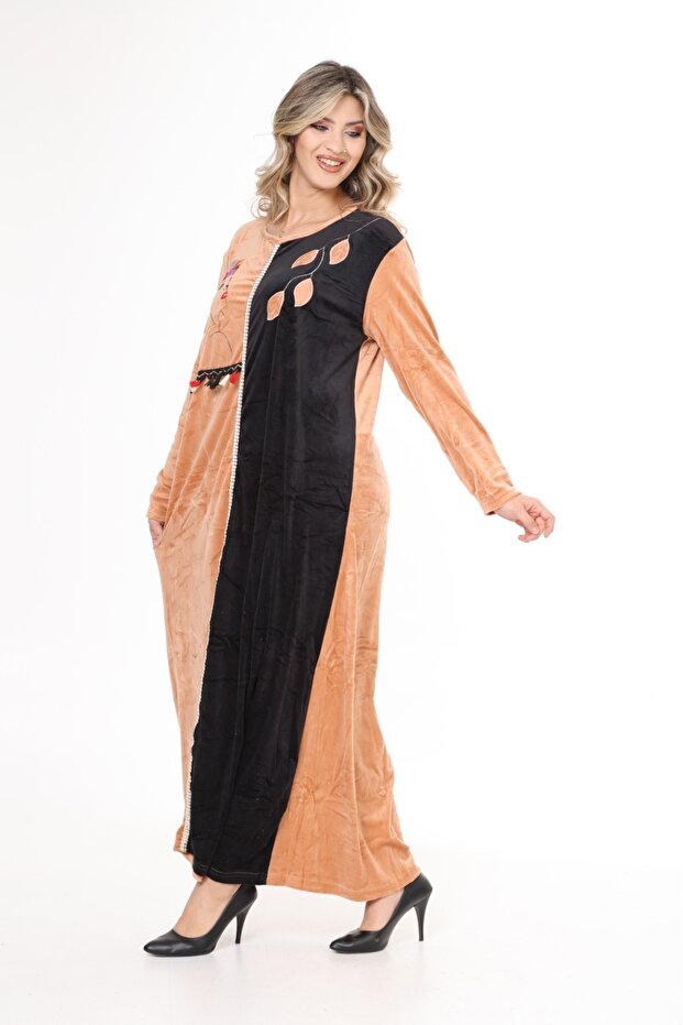 Women's Salmon Velvet Dress