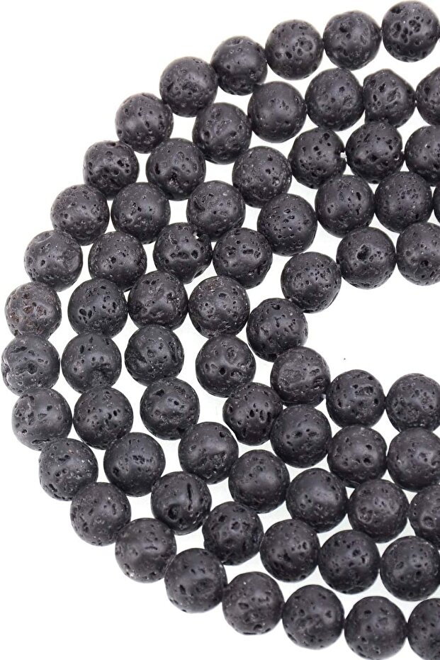 Lava 8mm Natural Stone 1 String (45-50 Pieces)