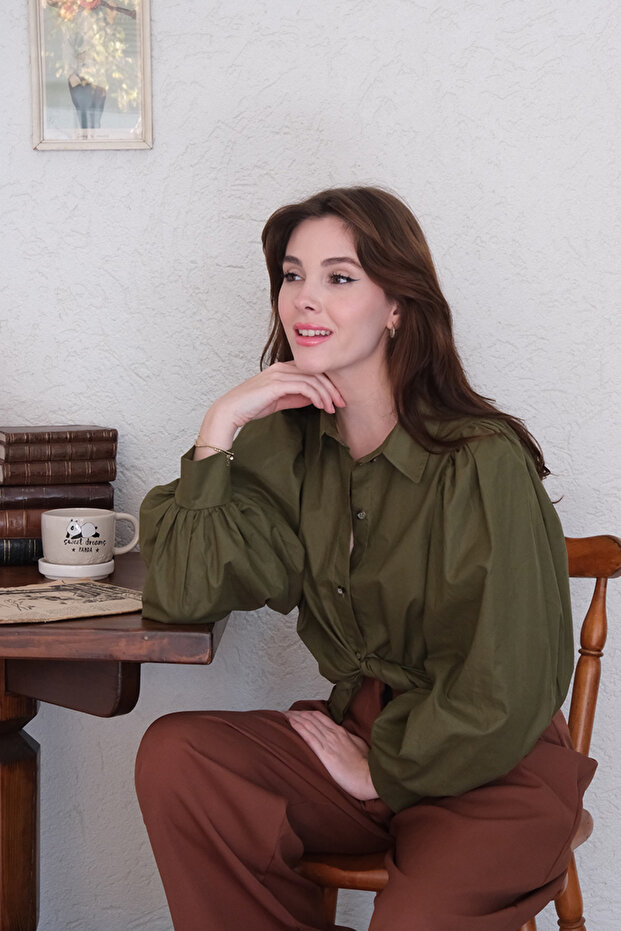 Klasik Yaka Crop Gömlek - 3