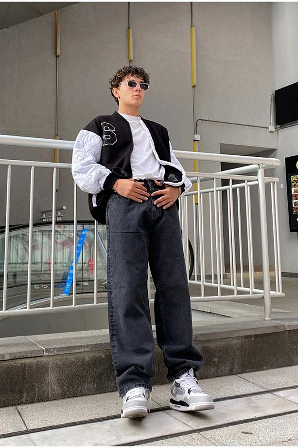 Y2k Tech Antrasit Baggy Bol Paça Pantolon - 2