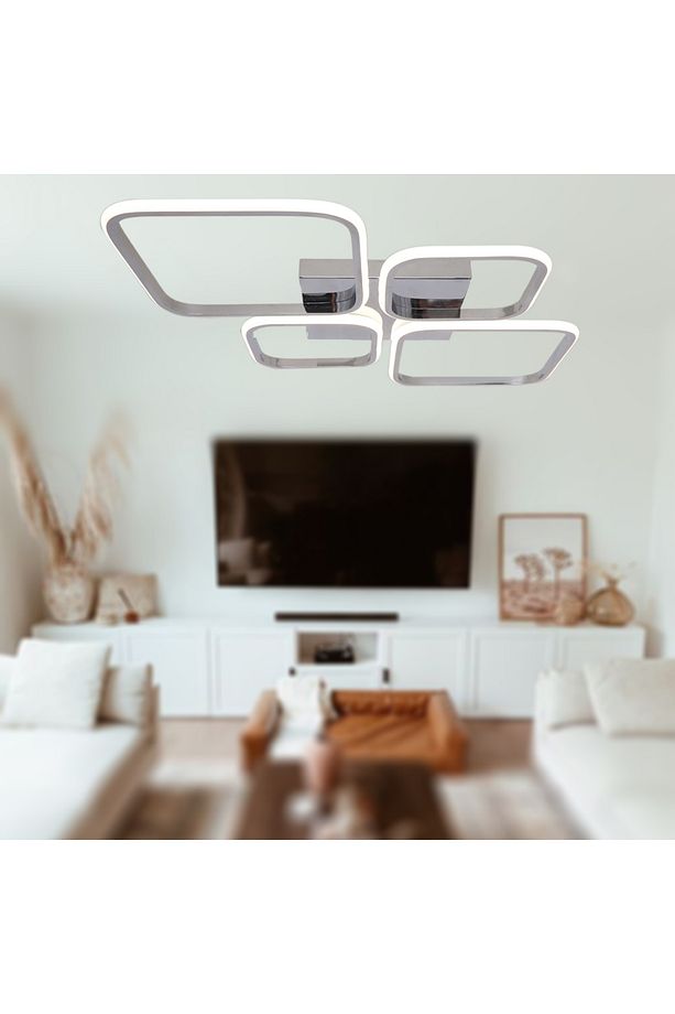 TT050-KR TT Aydınlatma Baklava Desen Krom Kaplama 4 lü Led ( Gün Işığı ) Avize - 4