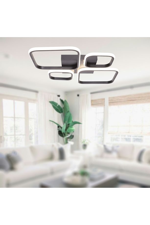 TT050-SY TT Aydınlatma Baklava Desen Mat Siyah 4 lü ( Gün Işığı ) Led Avize - 3