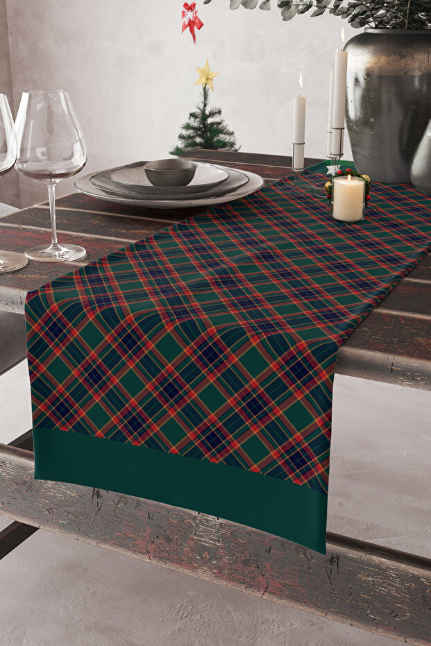 Ays Home New Year New Season Green Gingham Runner
