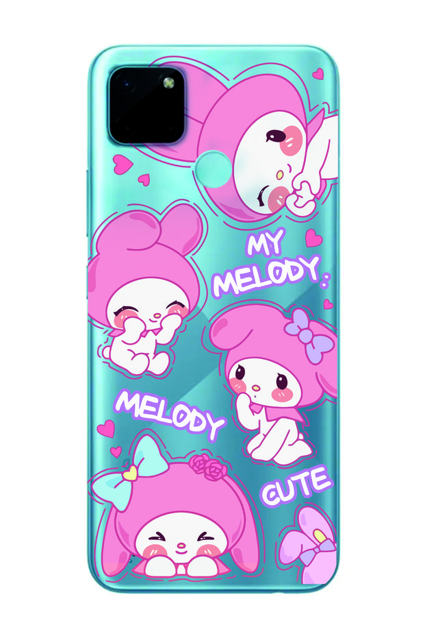 Realme C21Y/C25Y Compatible Melody Kuromi Patterned Transparent Phone Case